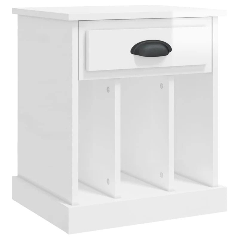 Table de chevet avec tiroir et compartiments 43 x 36 x 50 cm bois d'ingénierie blanc DEC033501