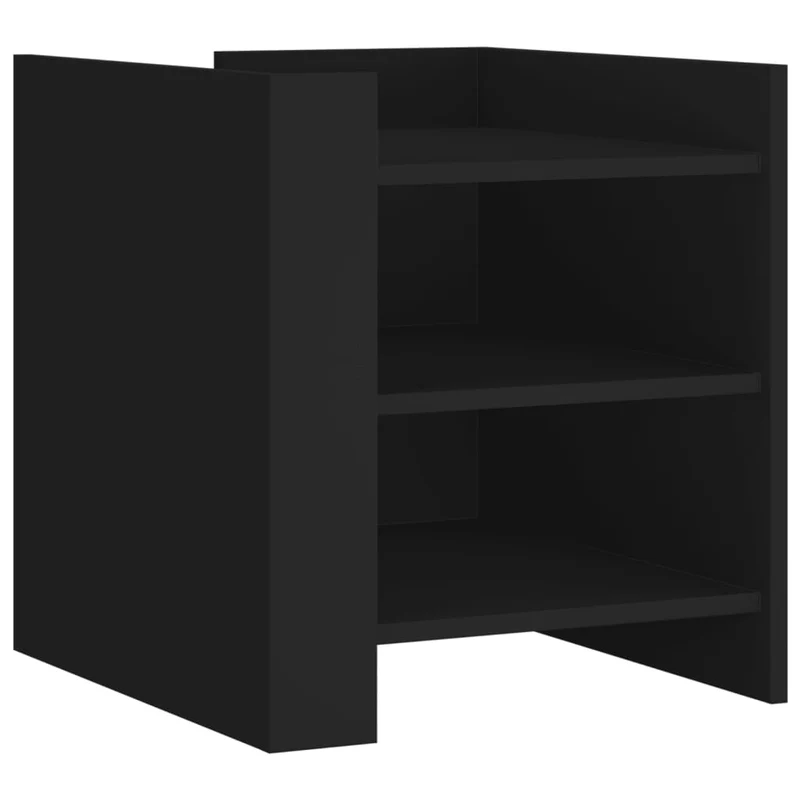 Table de chevet avec compartiments 45 x 50 x 50 cm bois d’ingénierie noir DEC034491