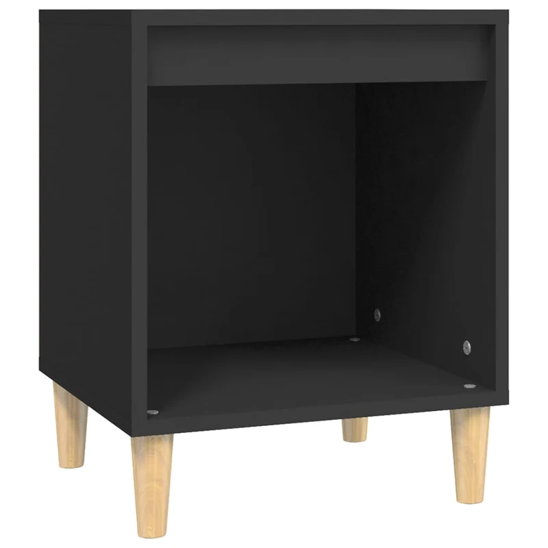 Table de chevet avec compartiment ouvert 40 x 35 x 50 cm bois d’ingénierie noir DEC034438