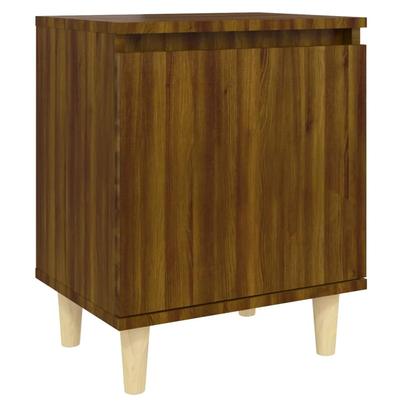Table de chevet avec compartiment avec porte pieds en bois 40 x 30 x 50 cm bois d'ingénierie marron DEC033204