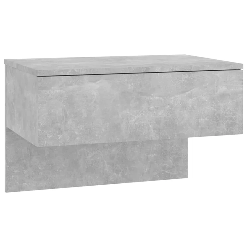 Table de chevet murale avec tiroir 60 x 40 x 40 cm en bois d'ingénierie gris DEC034295