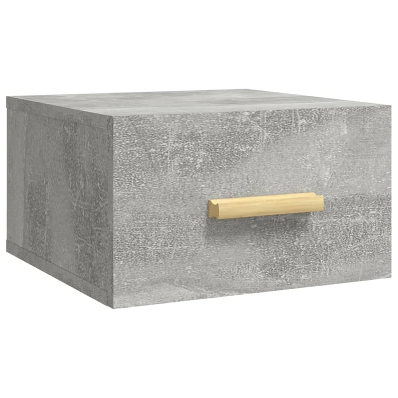 Table de chevet murale avec tiroir 35 x 35 x 20 cm bois d'ingénierie gris DEC034296