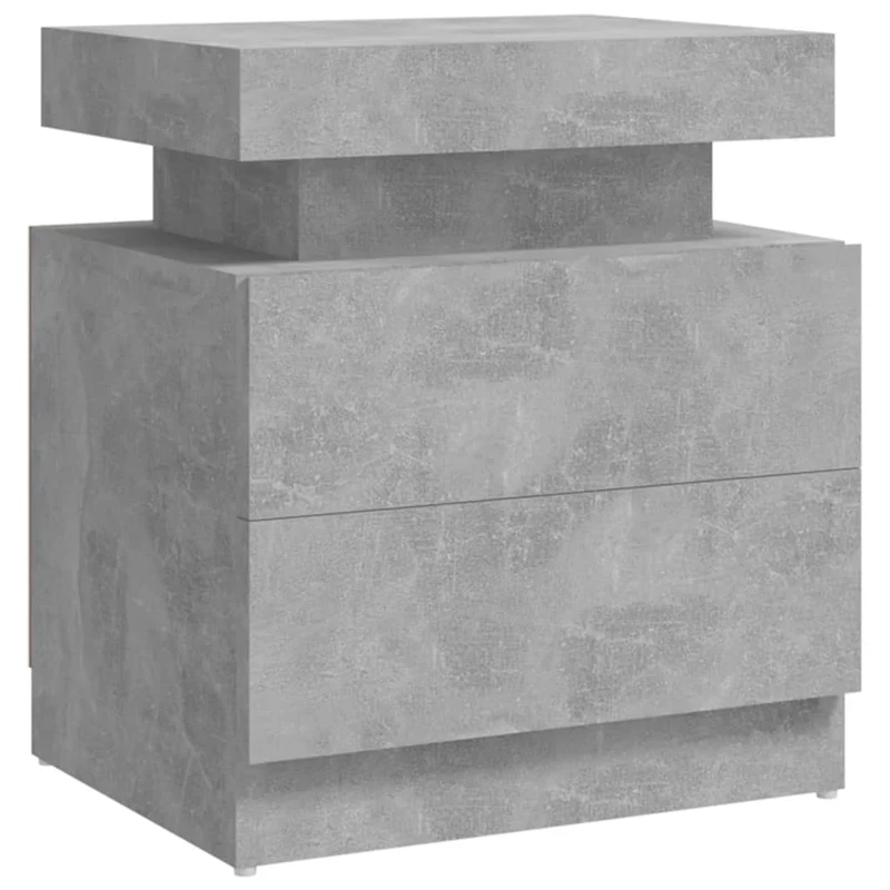 Table de chevet avec 2 tiroirs 45 x 35 x 52 cm bois d'ingénierie gris DEC034042