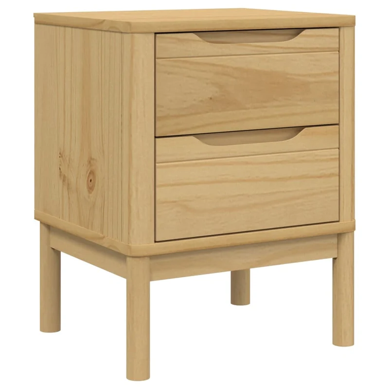 Table de chevet avec deux tiroirs 45 x 39 x 57cm bois de pin massif DEC033914