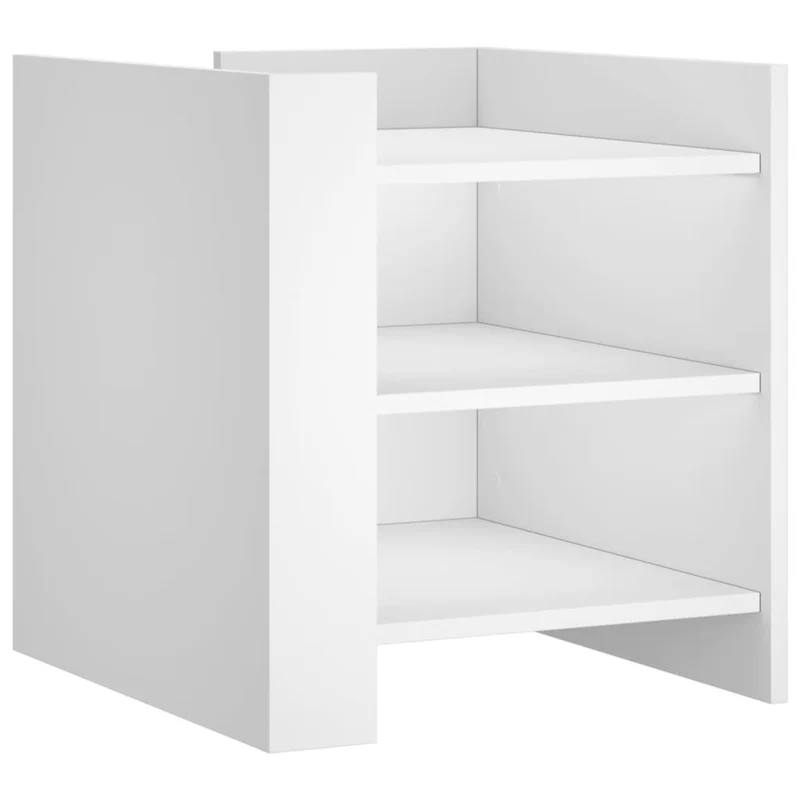Table de chevet avec 3 étagères ouvert 45 x 50 x 50 cm bois d’ingénierie blanc DEC033407