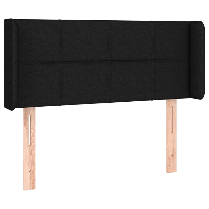 Tête de lit accessoire couchage chambre à coucher meuble à LED 93 x 16 x 78/88 cm tissu noir TDL0200514