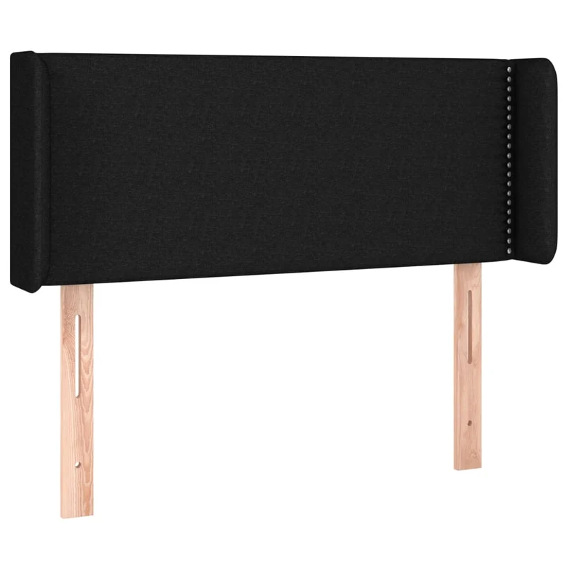 Tête de lit accessoire couchage chambre à coucher meuble à LED 103 x 16 x 78/88 cm tissu noir TDL0200728