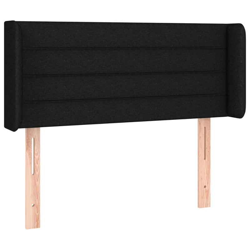 Tête de lit accessoire couchage chambre à coucher meuble avec rebord latéral 83 x 16 x 78/88 cm tissu noir TDL0204449