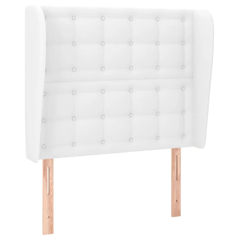 Tête de lit accessoire couchage chambre à coucher meuble avec rebord latéral 93 x 23 x 118/128 cm synthétique blanc TDL0205762