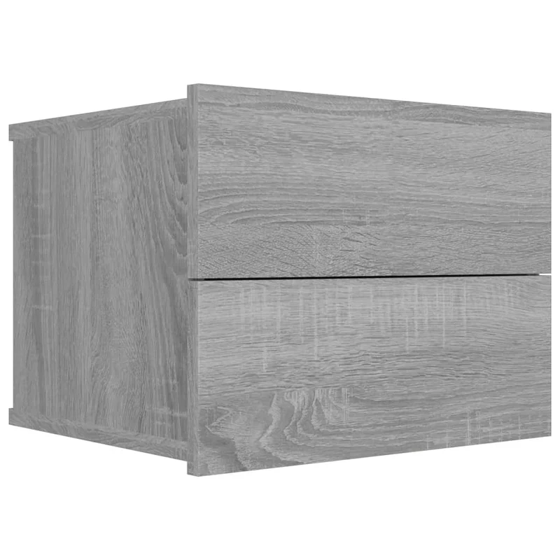 Table de chevet murale avec 2 tiroirs 40 x 30 x 30 cm bois d'ingénierie gris DEC034597