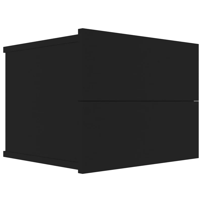 Table de chevet murale avec deux tiroirs 40 x 30 x 30 cm bois d'ingénierie noir DEC034388