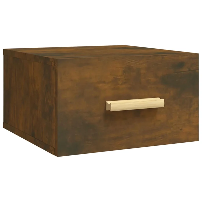 Table de chevet murale avec tiroir 35 x 35 x 20 cm bois d'ingénierie marron DEC034254