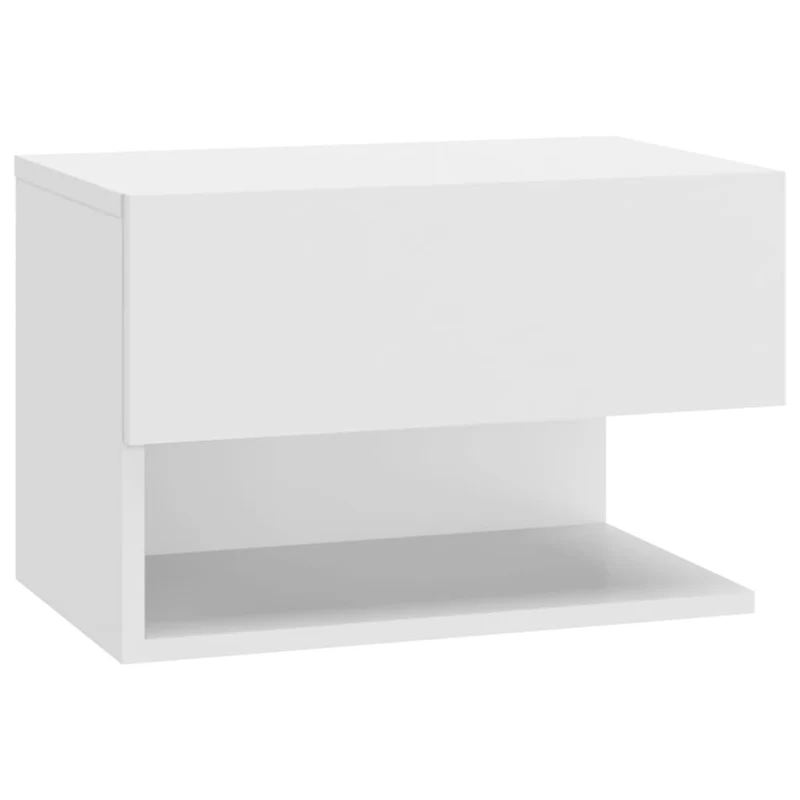 Table de chevet murale 46 x 29,5 x 30 cm en bois d'ingénierie blanc DEC034219