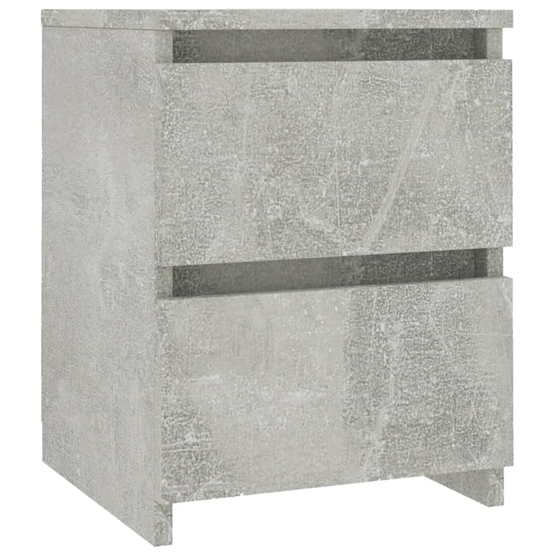 Table de chevet avec deux tiroirs 30 x 30 x 40 cm bois d’ingénierie gris DEC033966