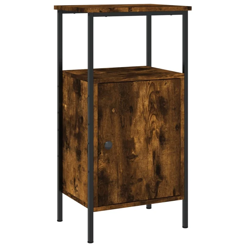 Table de chevet avec compartiment de rangement 41 x 31 x 80 cm bois d'ingénierie marron DEC033645