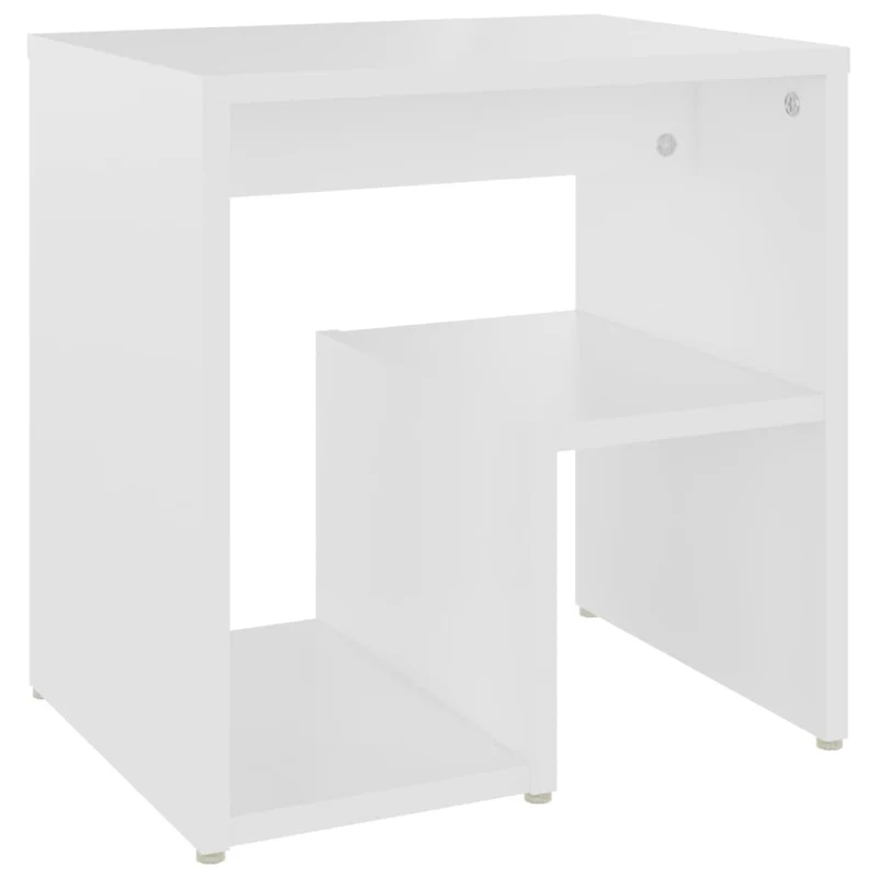 Table de chevet avec étagère 40 x 30 x 40 cm aggloméré blanc DEC033333