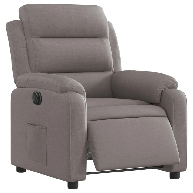 Fauteuil relax TV fonction de levage électrique très confortable en tissu taupe DEC028580