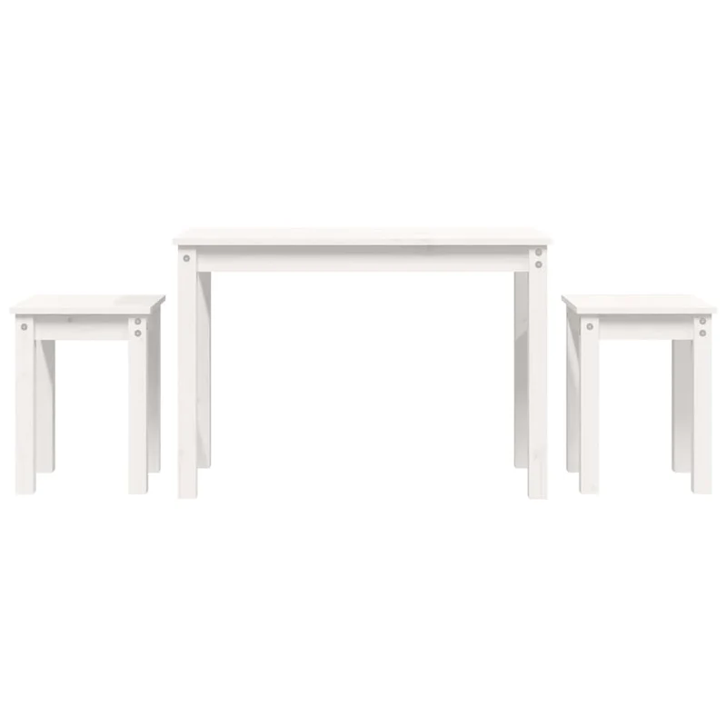 Lot de 3 tables d'appoint gigognes en bois de pin blanc DEC032698