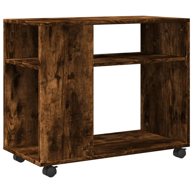 Table d'appoint console bout de canapé sur roulettes 70 x 35 x 60 cm en bois d'ingénierie marron DEC032328