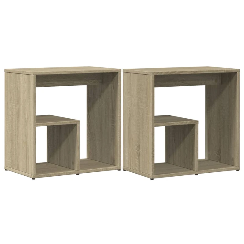 Lot de 2 tables d'appoint 50 x 30 x 50 cm bois ingénierie couleur chêne DEC032629