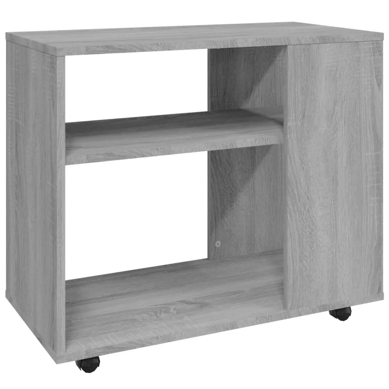 Meuble d'appoint console bout de canapé sur roulettes 70 x 35 x 55 cm bois d'ingénierie gris DEC032539