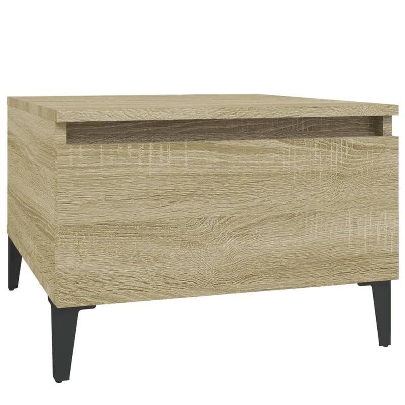 Table d'appoint console table basse avec tiroir 50 x 46 x 35 cm bois d'ingénierie couleur chêne DEC032421
