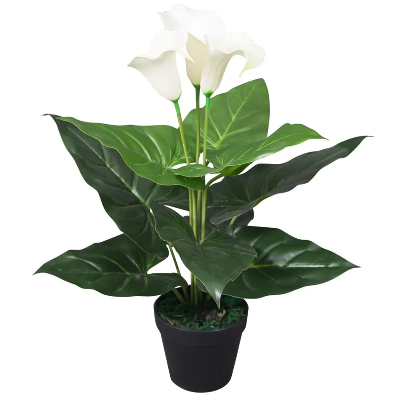 Plante artificielle avec pot lis calla 45 cm blanc DEC021924