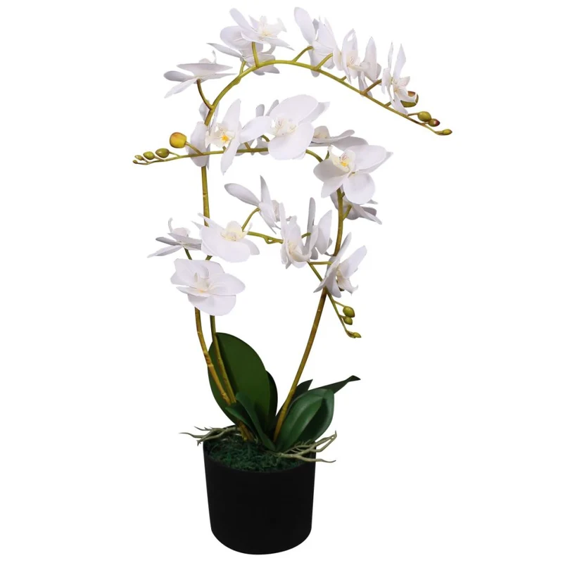 Plante artificielle avec pot orchidée 65 cm blanc DEC021904