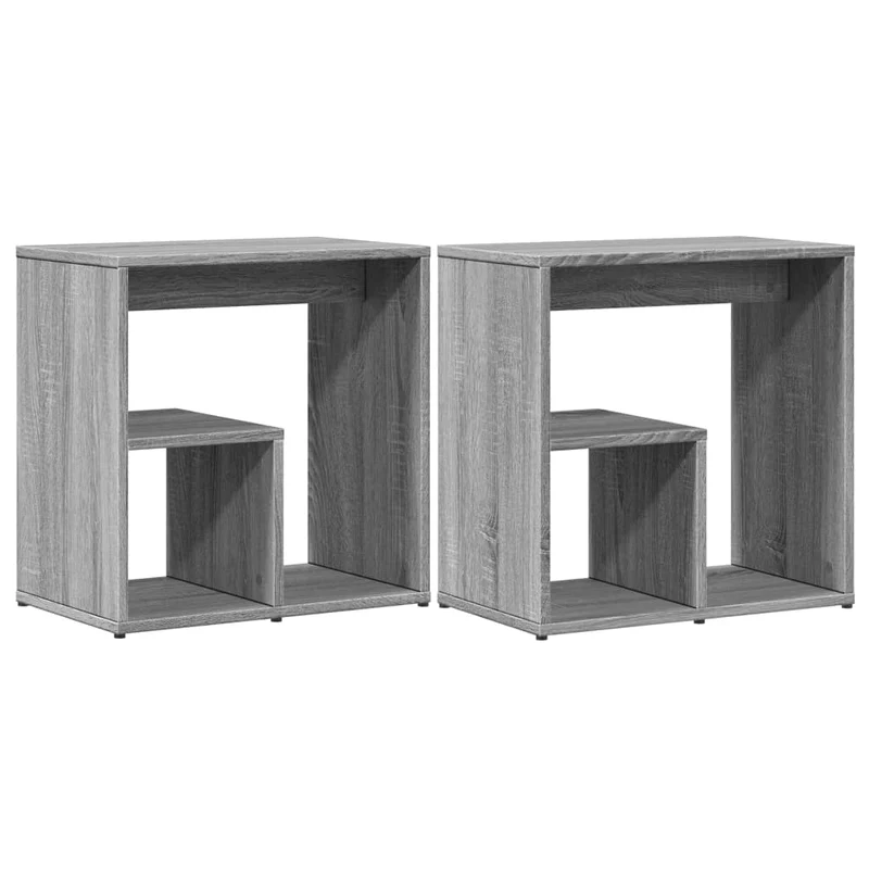 Meuble d'appoint support de plante 50 x 30 x 50cm en bois d'ingénierie gris DEC032648