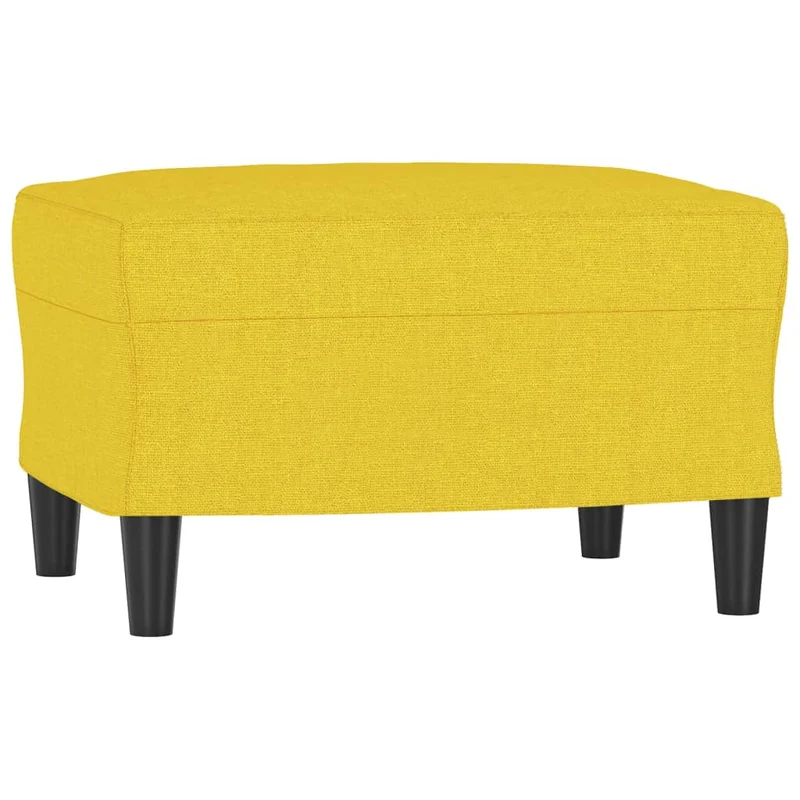 Repose-pieds tabouret bout de lit 60 x 50 x 41 cm tissu jaune DEC030365