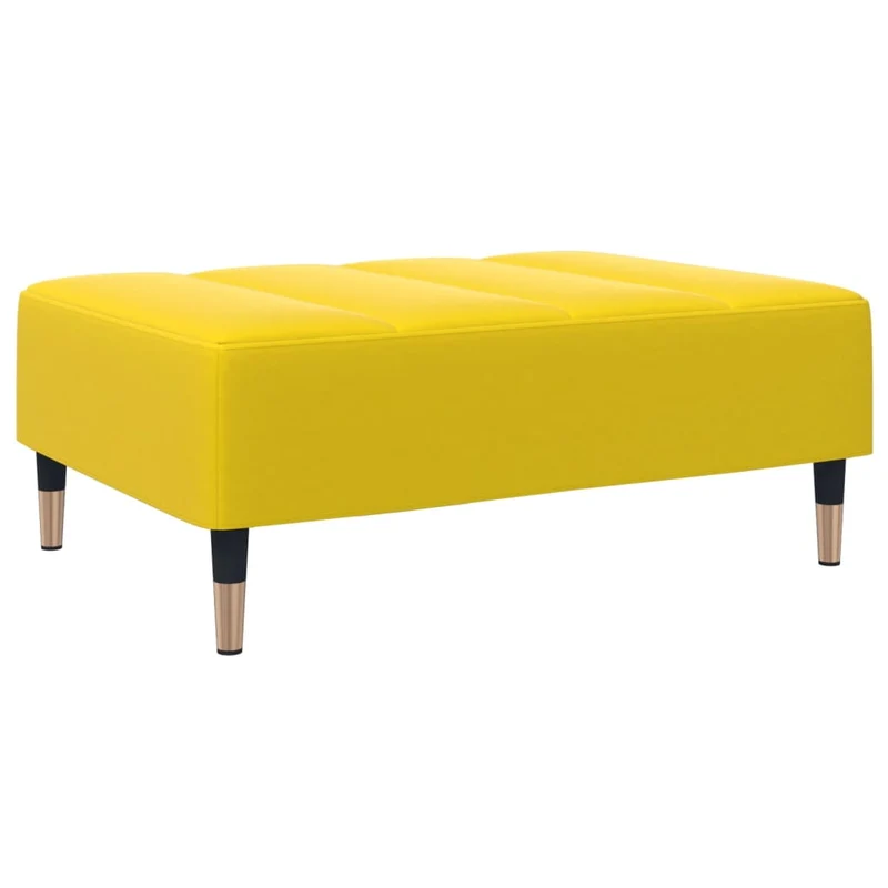 Repose-pieds tabouret bout de lit 77 x 55 x 31 cm en velours jaune DEC030351