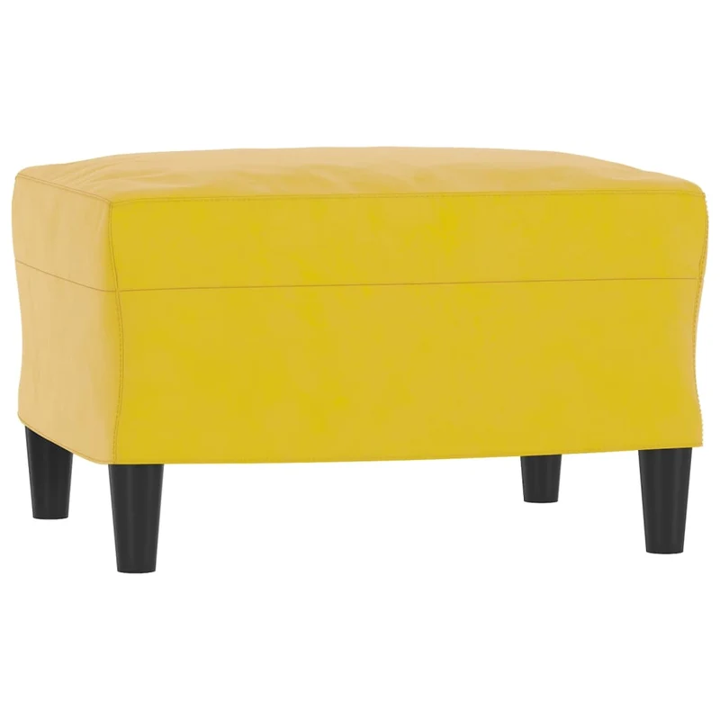 Repose-pieds tabouret bout de lit 60 x 50 x 41 cm en velours jaune DEC030347