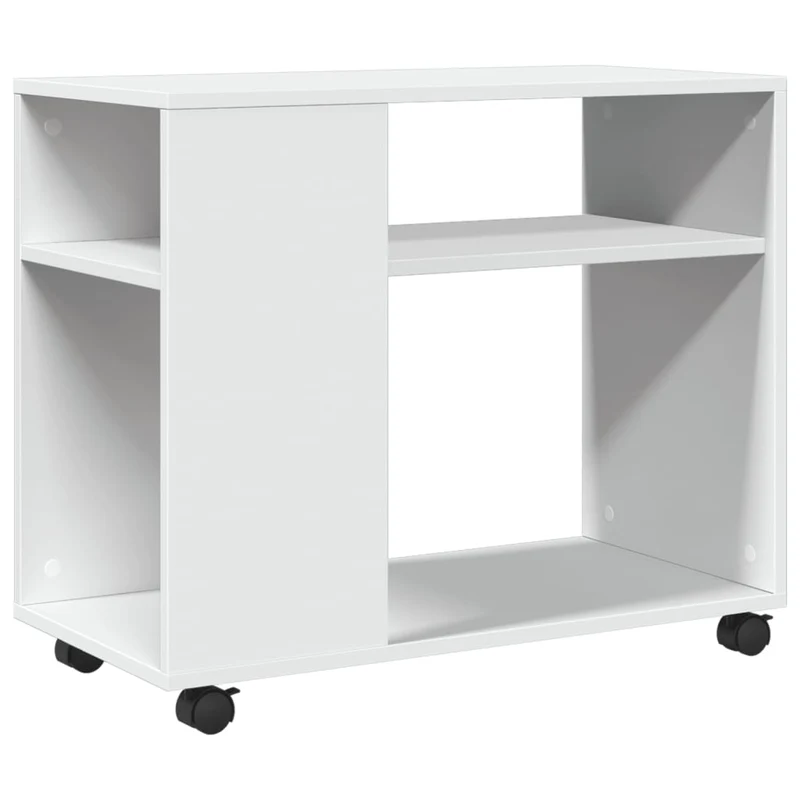 Meuble d'appoint console sur roulettes 70 x 35 x 60 cm bois d'ingénierie blanc DEC032325