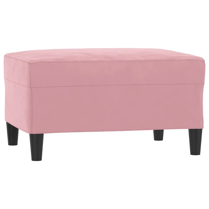 Repose-pieds tabouret bout de lit 70 x 55 x 41 cm en velours rose DEC030553