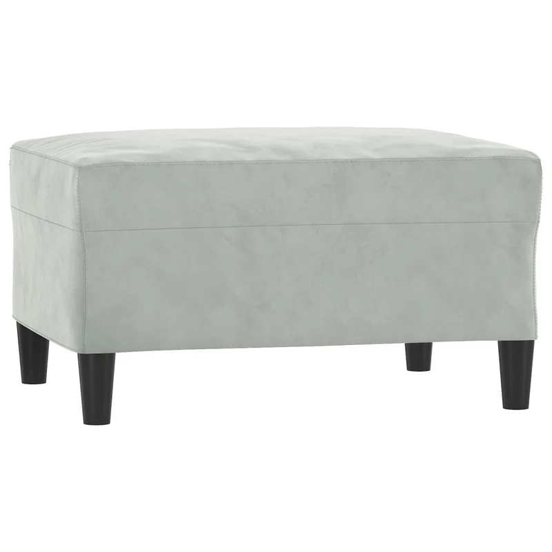 Repose-pieds tabouret 70 x 55 x 41 cm en velours gris DEC030259