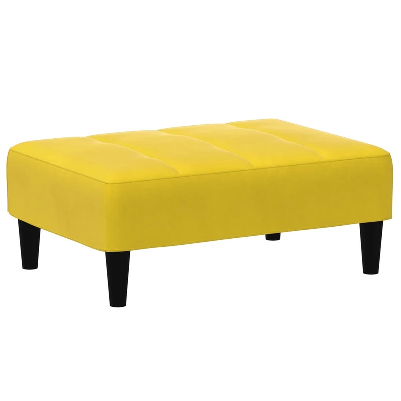 Repose-pieds tabouret 77 x 55 x 31 cm en velours jaune DEC030350