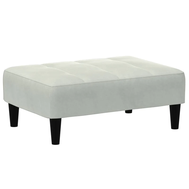 Repose-pieds tabouret 77 x 55 x 31 cm en velours gris DEC030268