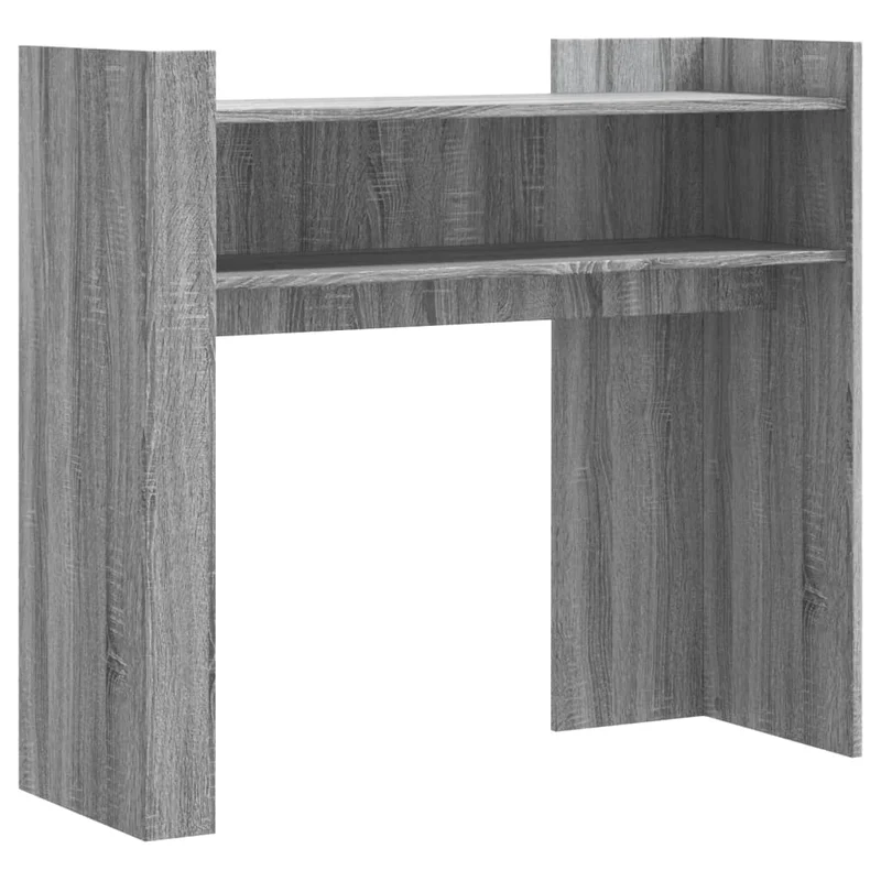 Table console d'entrée fonctionnel et stylé avec étagères 100 x 35 x 90 cm bois d'ingénierie gris DEC032204