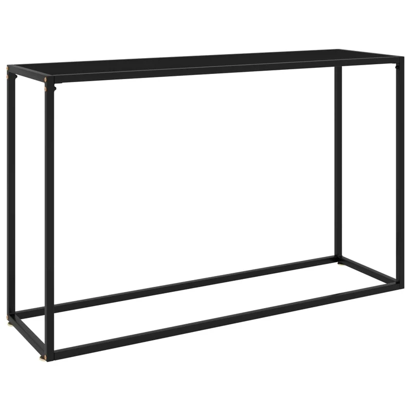 Meuble console d'entrée moderne table d'appoint 120 x 35 x 75 cm verre trempé noir et acier DEC032107