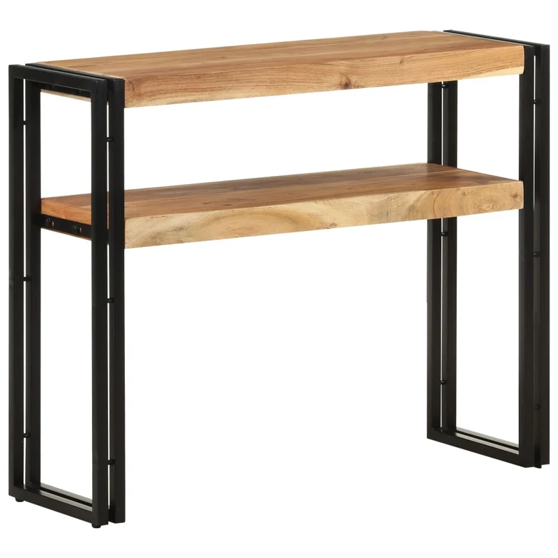 Meuble console d'entrée moderne table d'appoint 90 x 30 x 75 cm bois d'acacia et fer DEC031584