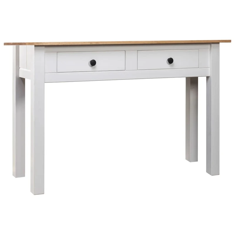 Table console meuble de bureau avec tiroirs 110 x 40 x 72 cm en bois de pin blanc DEC031691