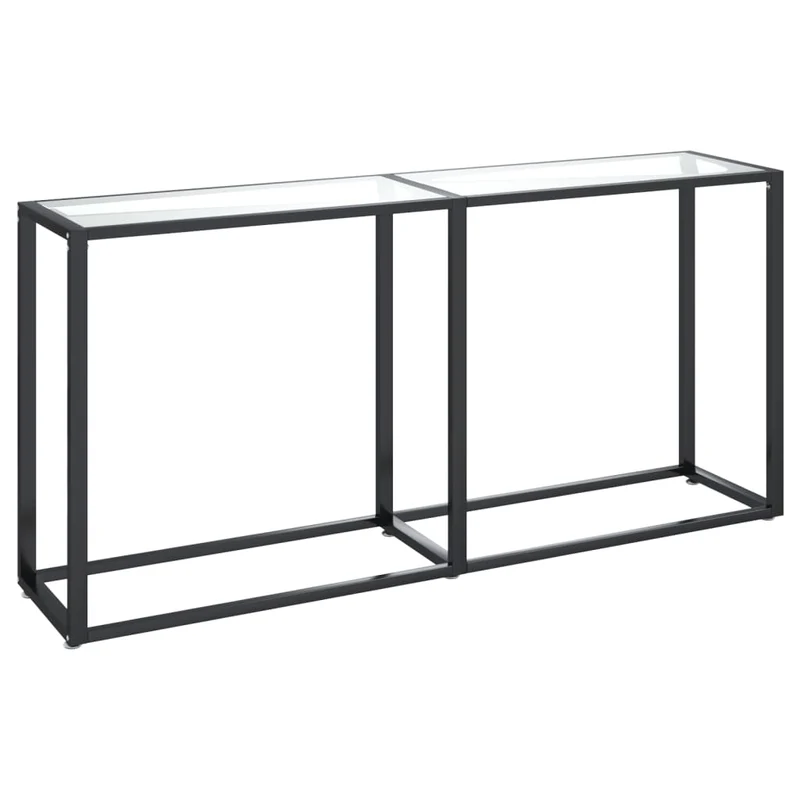 Table d'appoint console pratique pour une entrée organisée 160 x 35 x 75,5 cm verre trempé transparent et acier DEC032268