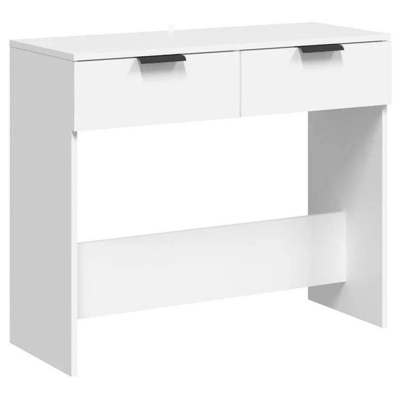 Table d'appoint console pratique avec tiroirs pour une entrée organisée 90 x 36 x 75 cm bois d'ingénierie blanc DEC031723
