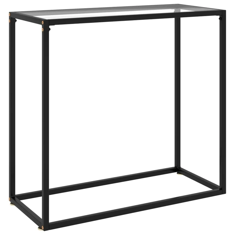 Table d'appoint console pratique pour une entrée organisée 80 x 35 x 75 cm verre trempé transparent et acier DEC032277