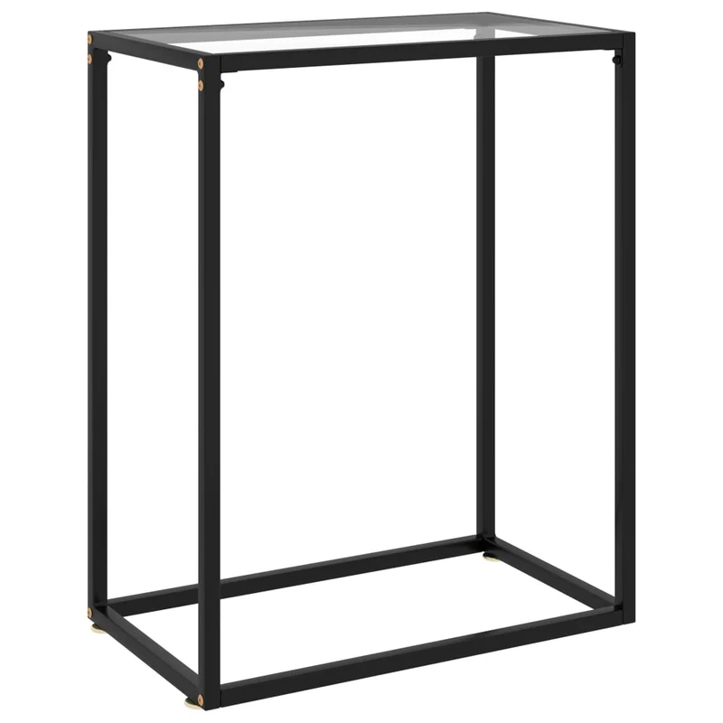 Table d'appoint console pratique pour une entrée organisée 60 x 35 x 75 cm verre trempé transparent et acier DEC032275