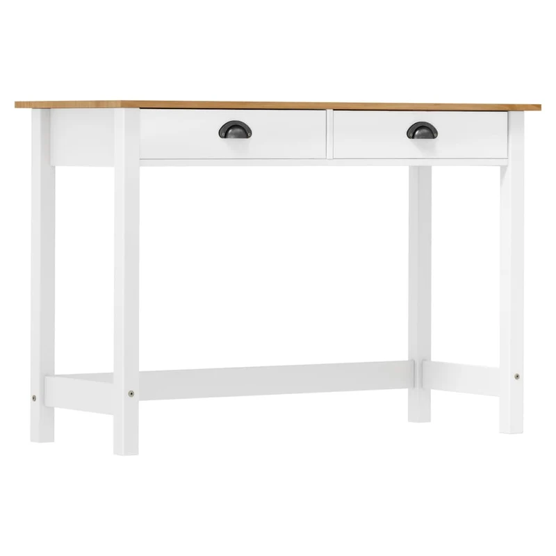 Table d'appoint console pratique avec tiroirs pour une entrée organisée 110 x 45 x 74 cm pin solide blanc DEC032025