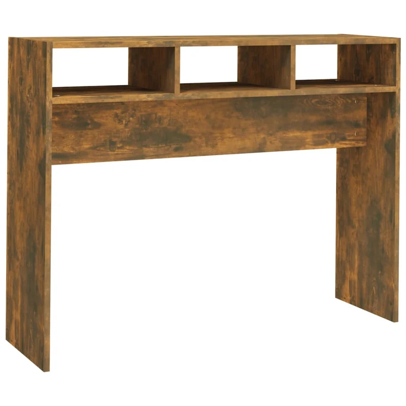 Meuble d'entrée table console design élégant avec compartiments 105 x 30 x 80 cm bois d'ingénierie marron DEC031782
