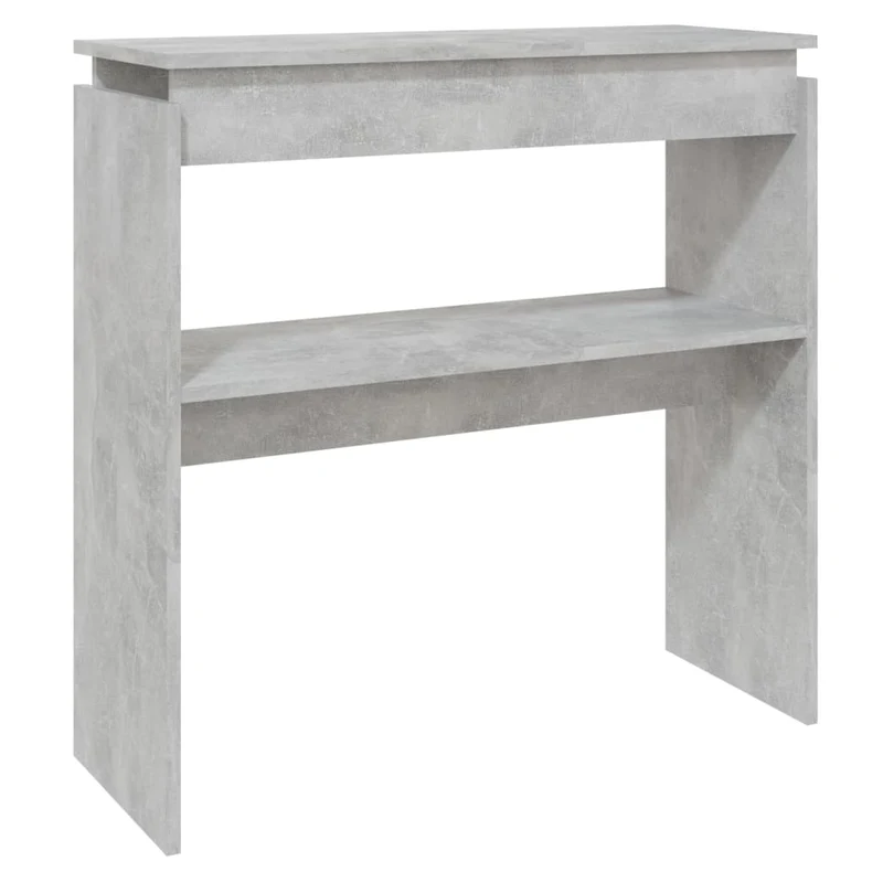 Table console d'entrée fonctionnel et stylé avec étagères 80 x 30 x 80 cm aggloméré couleur gris béton DEC032017