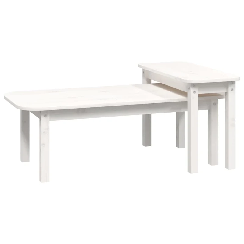 Ensemble de deux tables basses en bois de pin blanc DEC031259