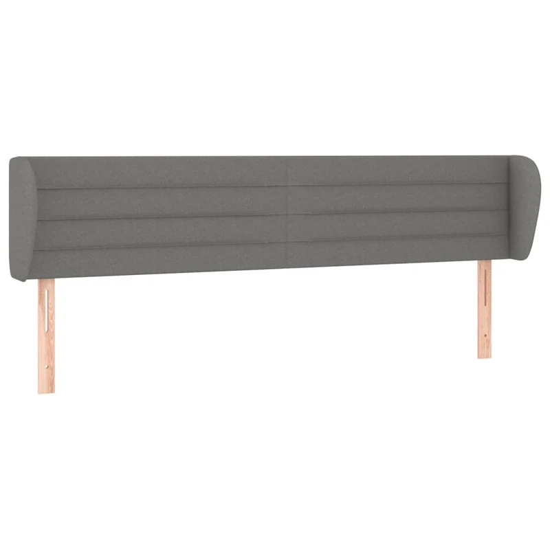 Tête de lit accessoire couchage chambre à coucher meuble avec rebord latéral 163 x 23 x 78/88 cm tissu gris foncé TDL0204974